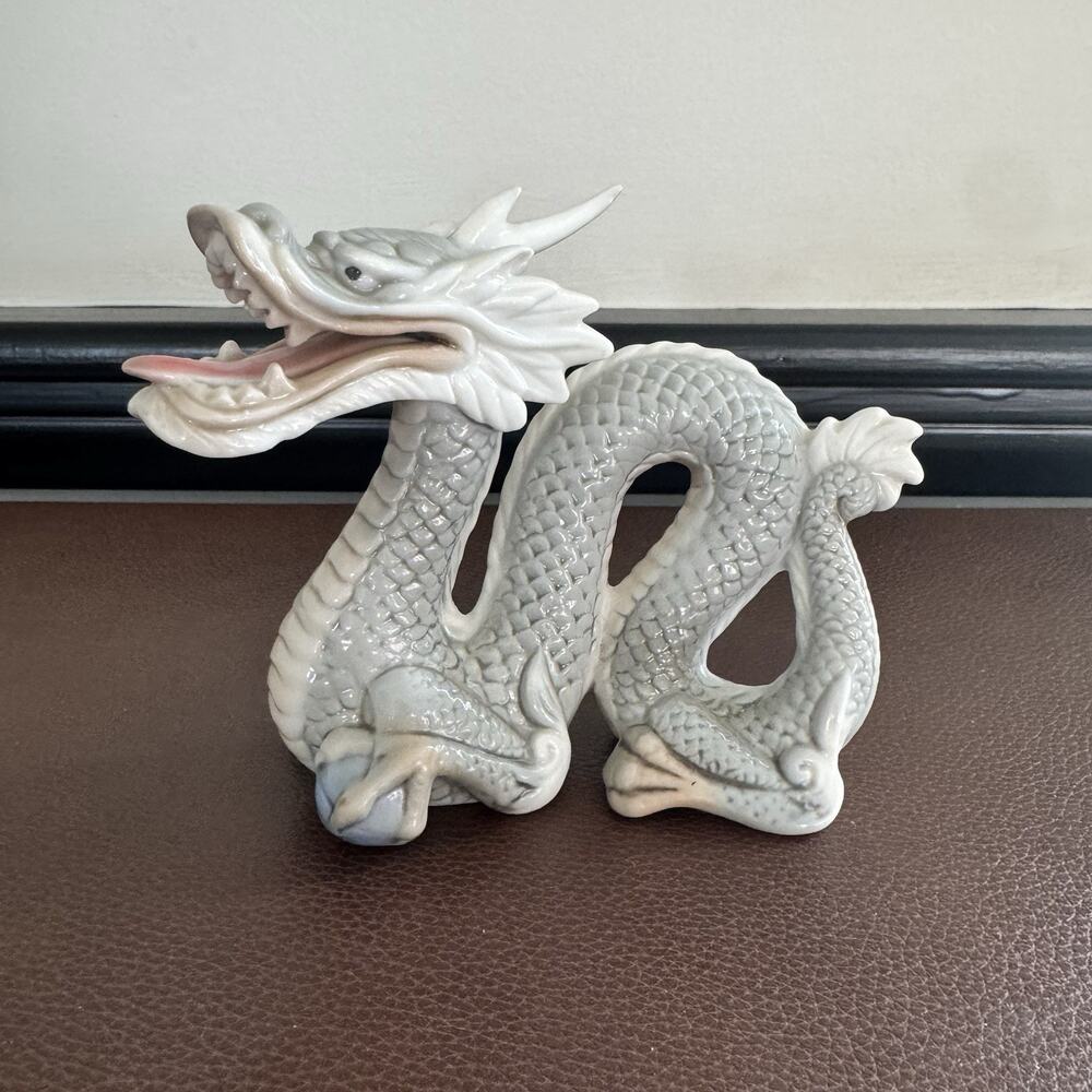 Vintage Porcelain Dragon Figurine Japan Dragon Decor